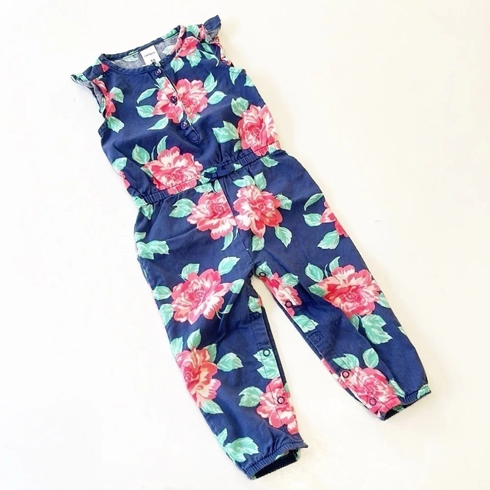 Carter's floral print baby girls jumpsuit